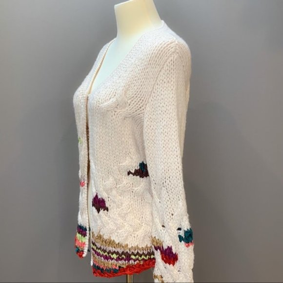 Anthropologie CHARLIE & ROBIN ribbon cardigan, M. - Picture 3 of 6